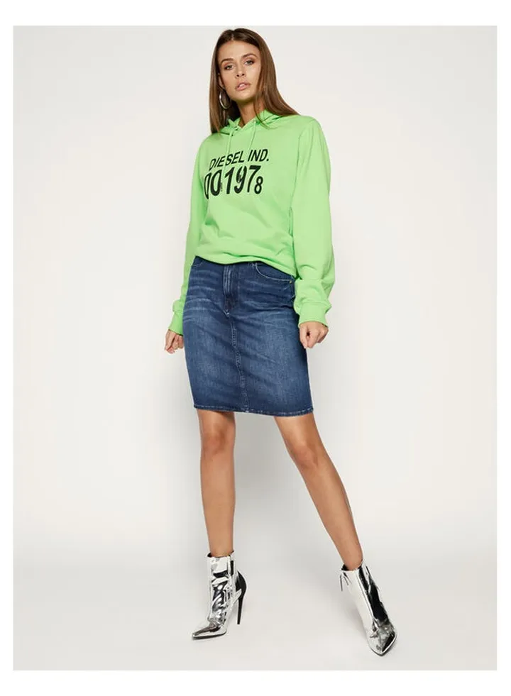 High Waist Denim Skirt Dark Blue