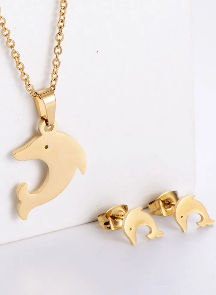 Dolphin Stainless Steel Necklace Set