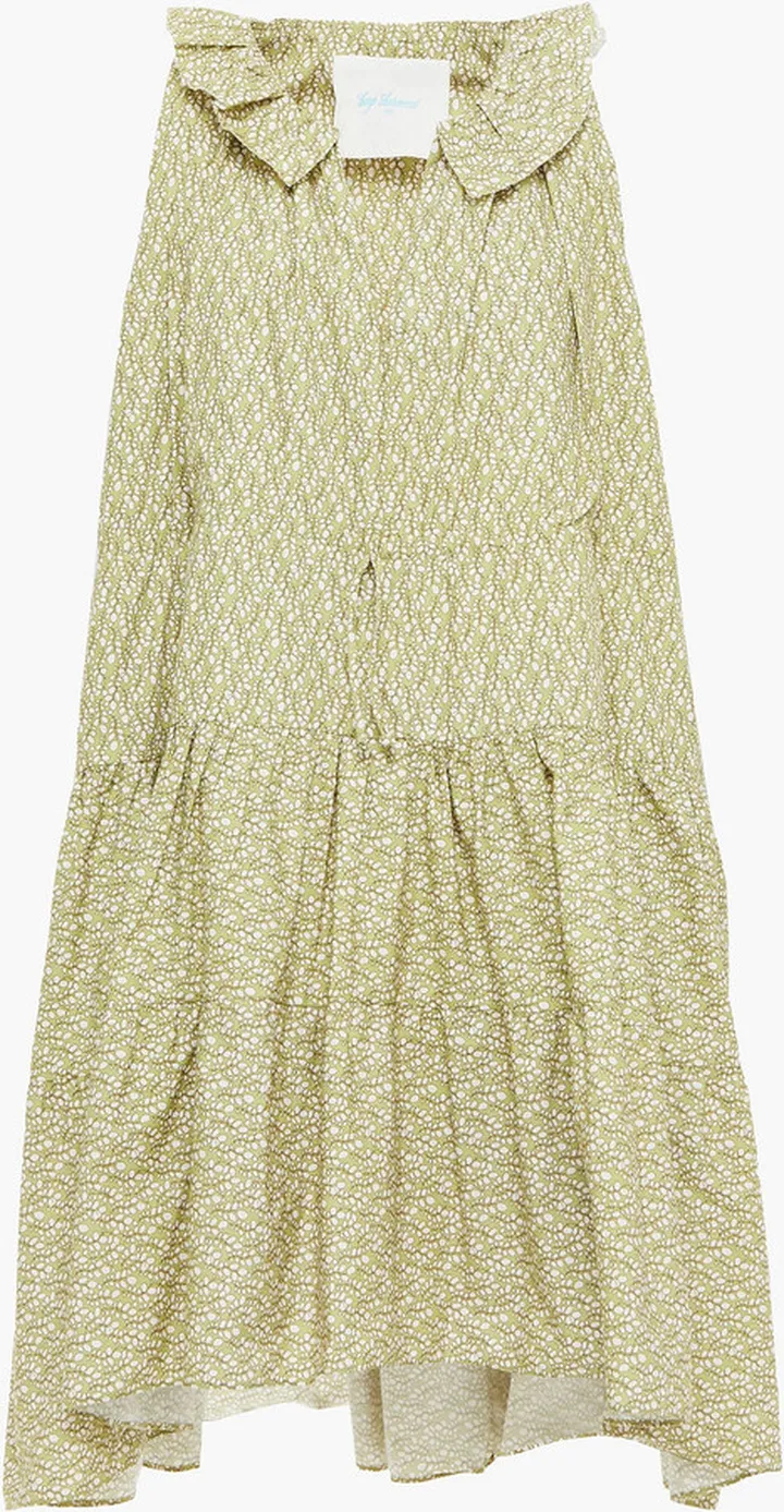 Patmos tiered printed cotton mini dress