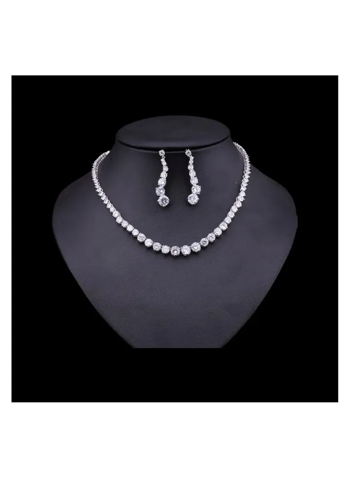 Round crystal jewelry set