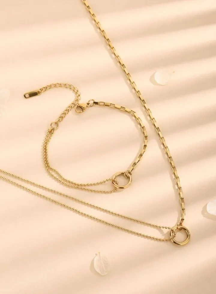 Luxury Necklace & Bracelet Jewelry Set For Women