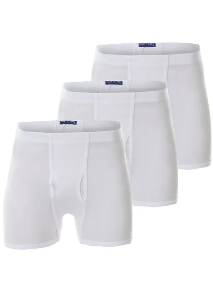 3-Piece Cotton Underwear Short White