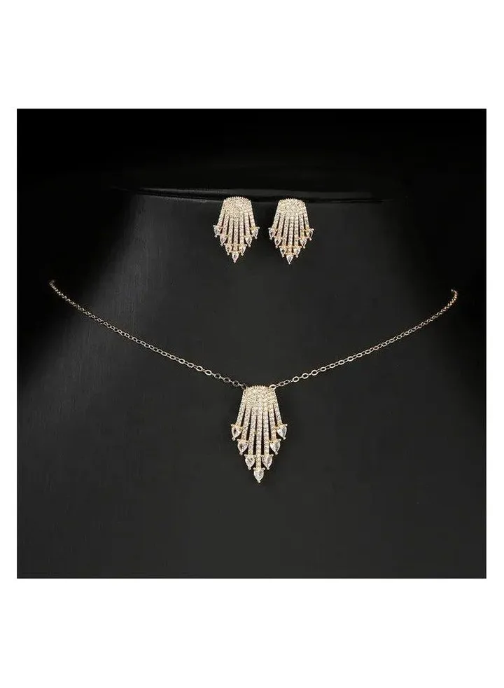 Zirconia Gold Pendant Necklace