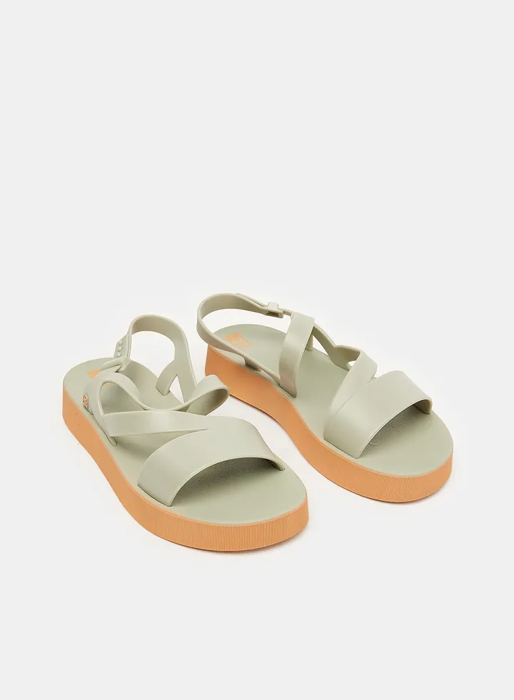ZAXY URBAN SAND PLAT AD SANDAL/GREEN/BEIGE