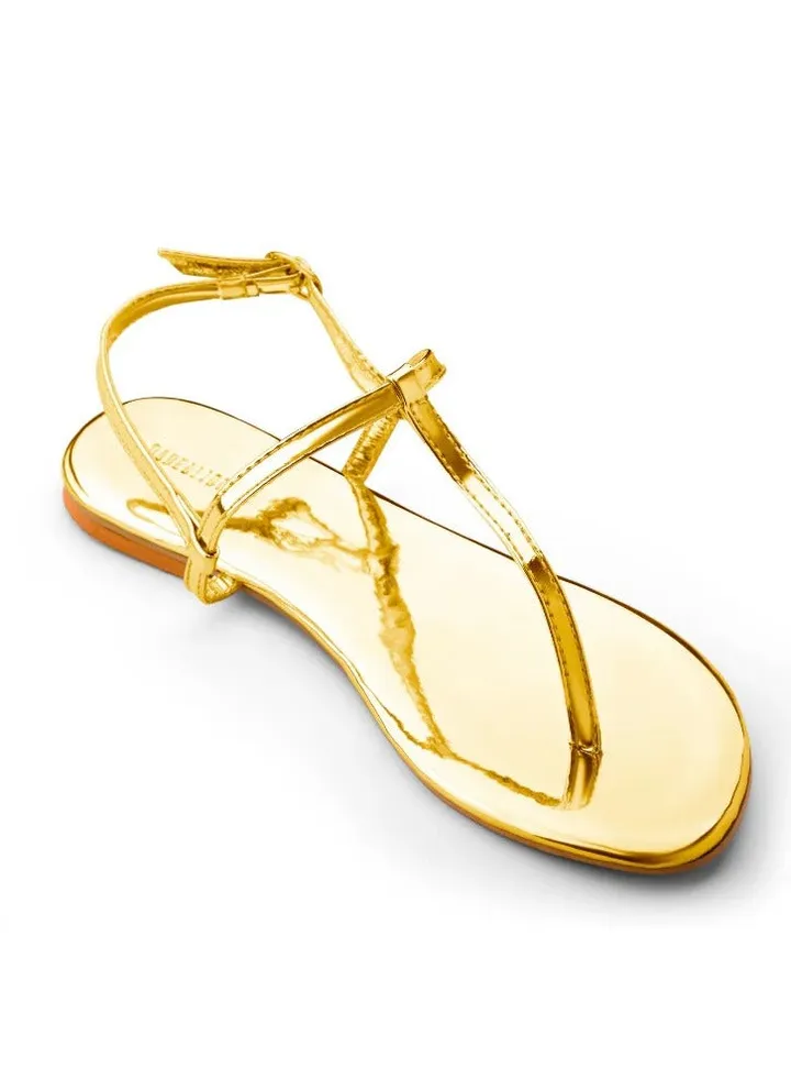 Tira Gold leather Summer Sandals for Women