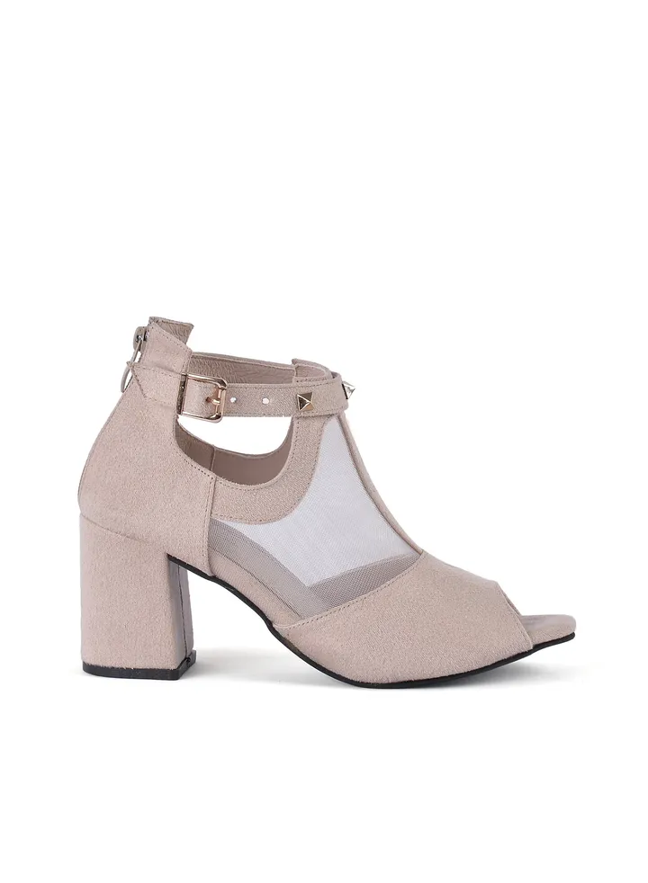 Sandal Heels Suede SN-610 - Beige