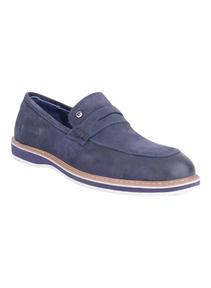 Leather Slip-on Casual Shoes Navy