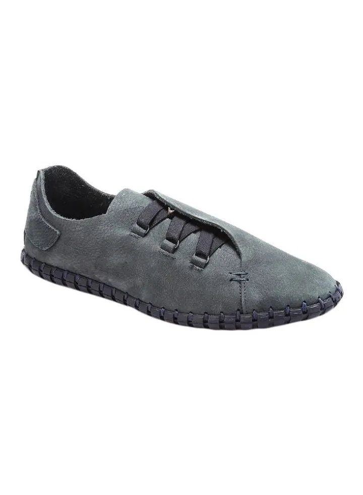 Leather Slip-On Shoes Blue
