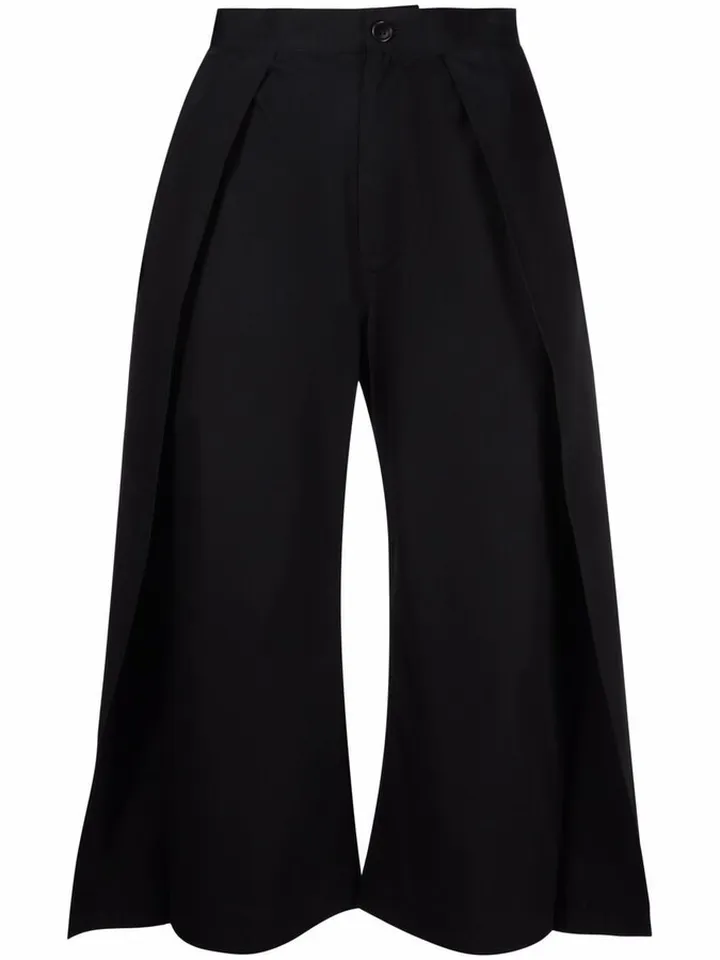 Pleated-Panel Cropped Trousers