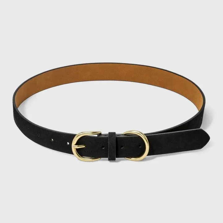 Women's Double Harness Metal Loop Belt - Universal Thread™ Black M