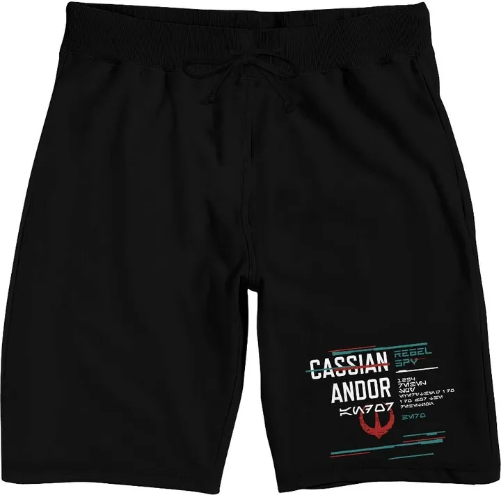 Star Wars: Andor Rebel Spy Men’s Black Sleep Pajama Shorts-Medium