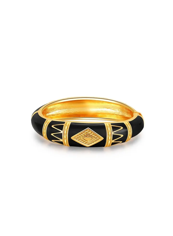 Verona Women's Hoop Bracelet, Bamboo Bangle Curved Transparent Wide Bangle with Tubular Design
