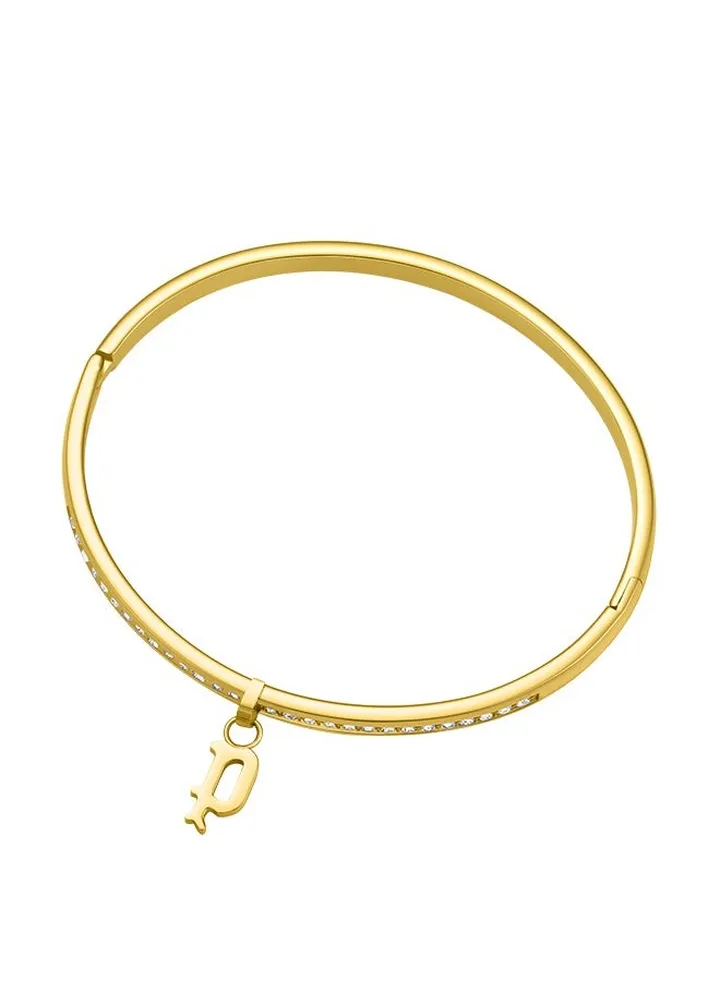 Police Hang Gold Plated Ladies Bangle With Crystals 60x50MM - PEJLG0003401