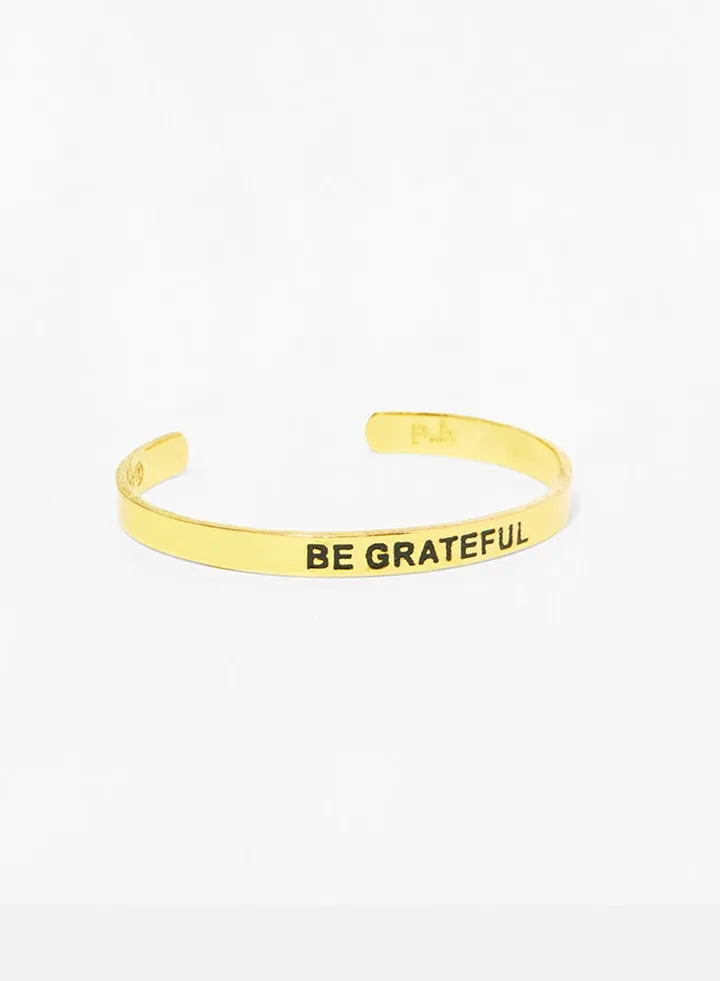 Gold Plated Be Grateful Resolution 2021 Karma Bangle