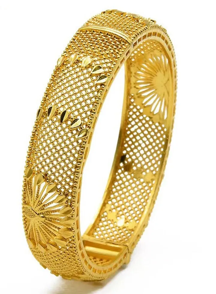 24K Gold Plated Bracelet Ornaments Women's Gold Bangles Wedding Bracelets Bridal Jewelry 1 Piece