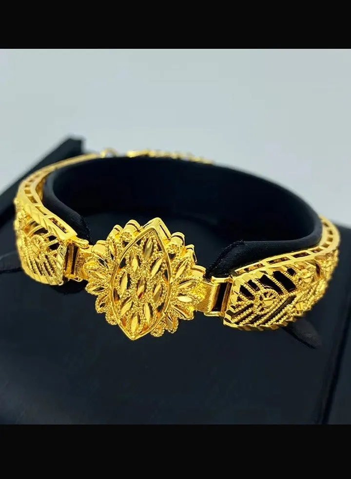 24K Gold Plated Bracelet Women's Gold Bracelet 24 Karat Wedding Gold Bracelets Bridal Jewelry 1 Piece
