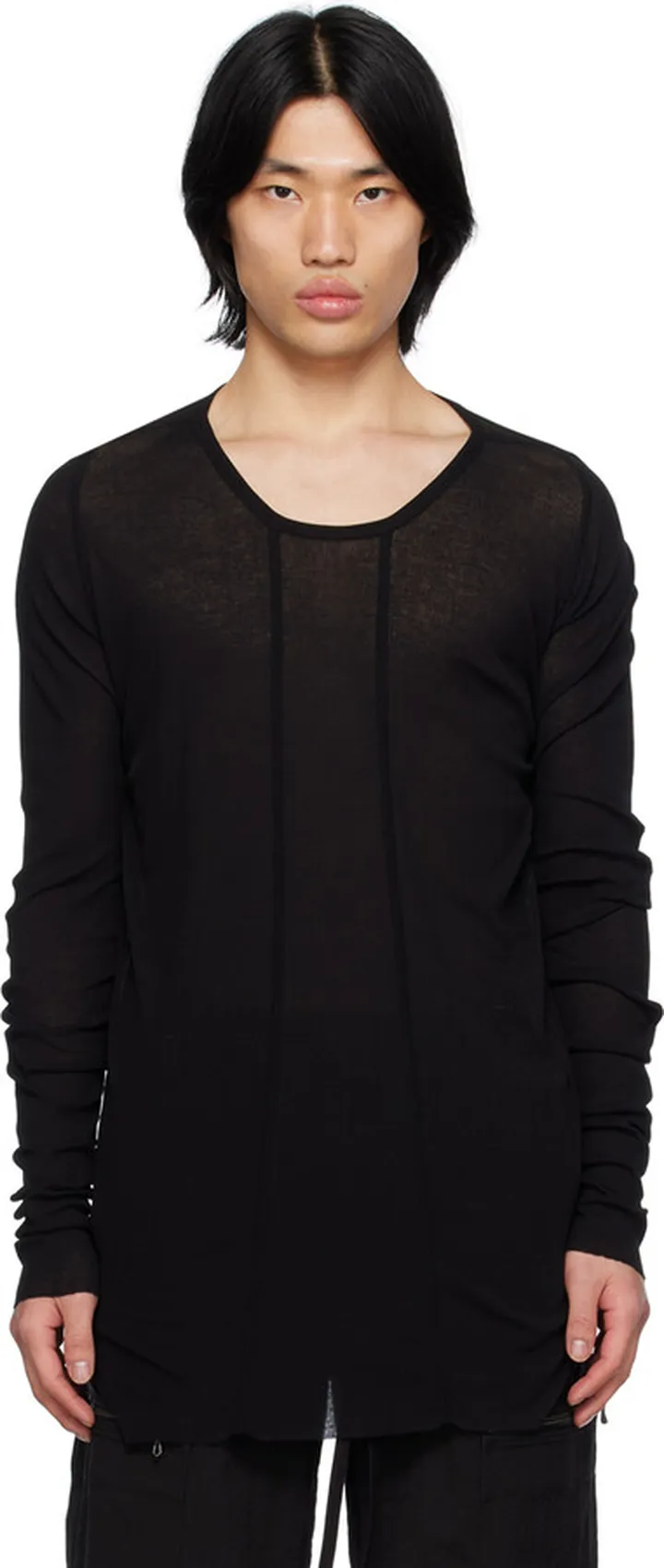 Julius Black Droptail Long Sleeve T-Shirt