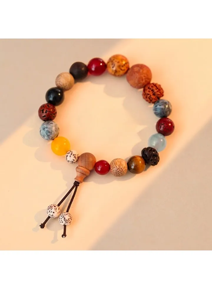 Buddha beads pendant bracelet eighteen seed wood bracelet sandalwood jewelry stationery bracelet new Chinese style jewelry gift
