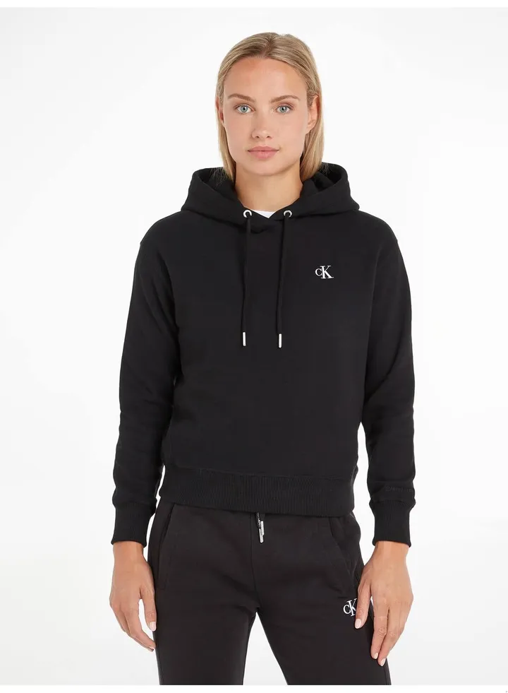 Women's Cotton Blend Fleece Hoodie, Black
