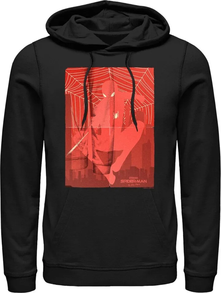 Men's Marvel Spider-Man: No Way Home Red Poster Pull Over Hoodie - Black - Small
