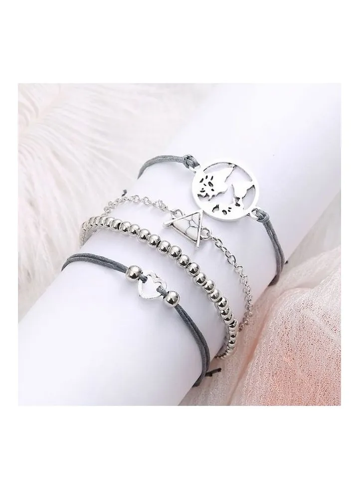 4-Piece Love Map Fashion Bracelets