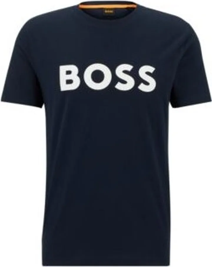 Cotton-jersey T-shirt with rubber-print logo