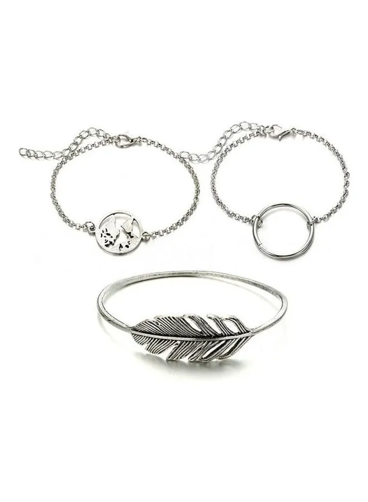 3-Piece Map Leaf Fashion Bracelets