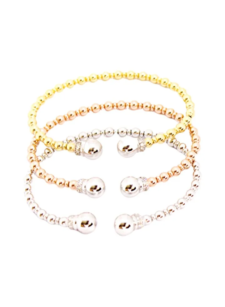 3-Piece Pure 925 Sterling Silver Trendy Design Bangle