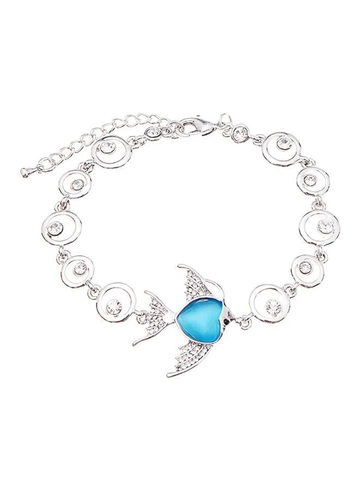 Studded Fish Shaped Charm Bracelet