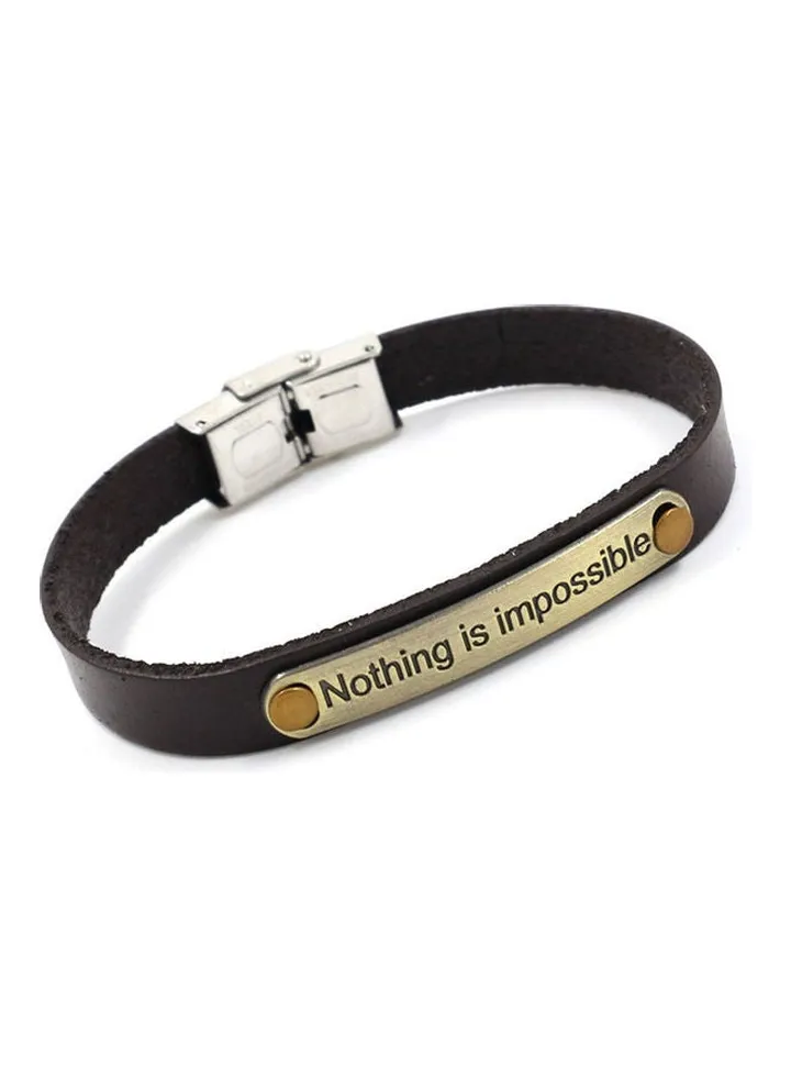 Metal Letter Inlay Simple Vintage Bracelet