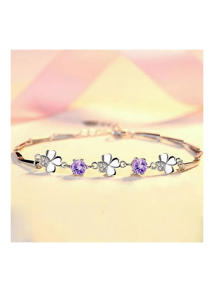 Zircon Studded Flower Fashion Bracelet