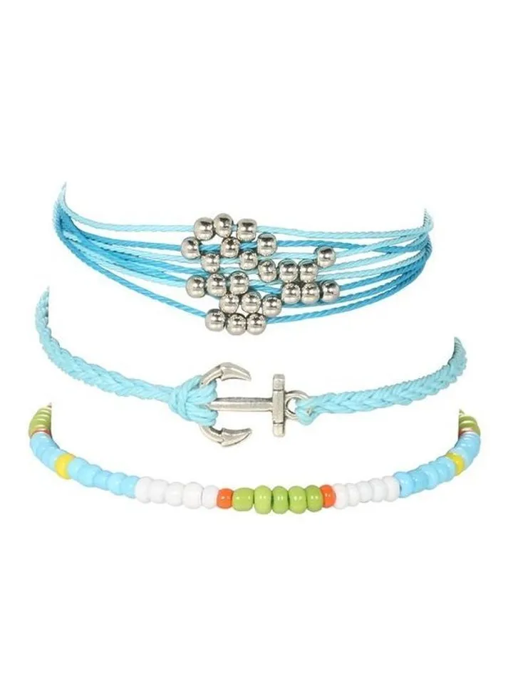 3-Piece Fashionable Beaded Bracelet