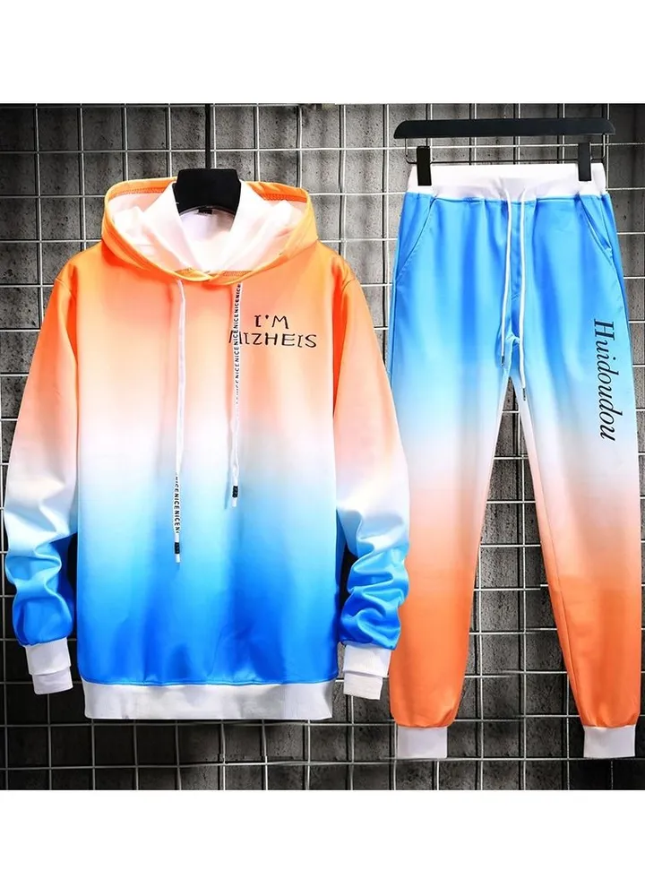 Men's Youth Thin Sports Suit Korean Top and Pants Hoodie