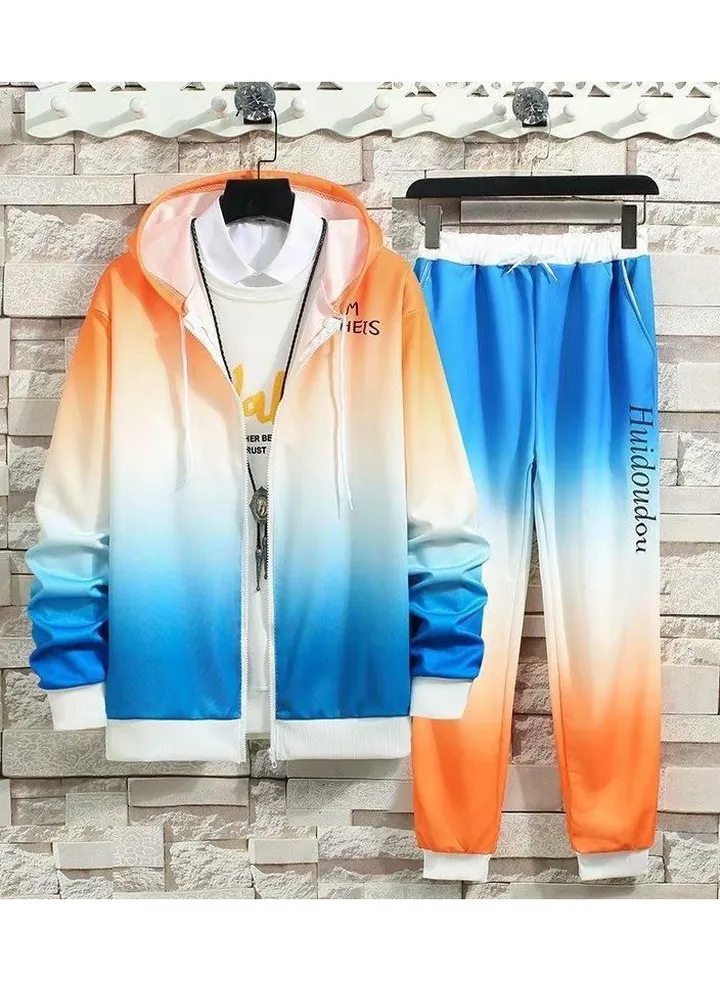 Men's youth thin track suit jacket and pants hoodie