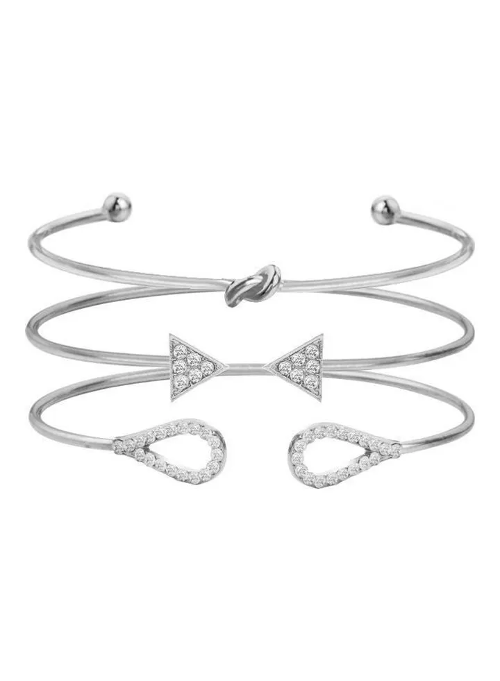 3-Piece Stone Studded Bracelet Set