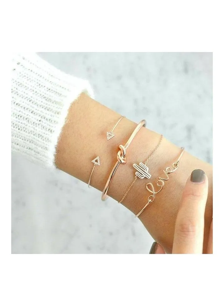 4-Piece Open Fashion Bracelets