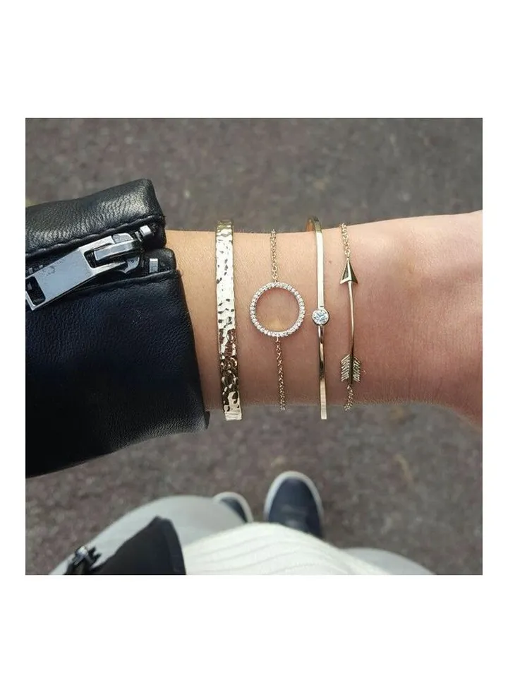 4-Piece Geometric Round Fashion Bracelets