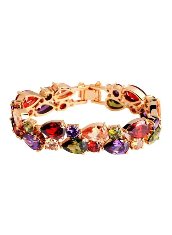 18K Gold Plated Crystal Studded Bracelet