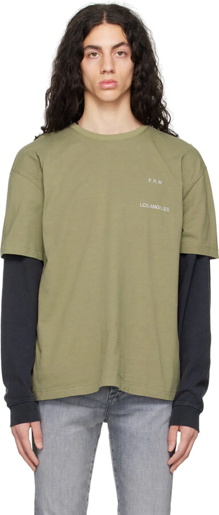 FRAME Khaki Print T-Shirt