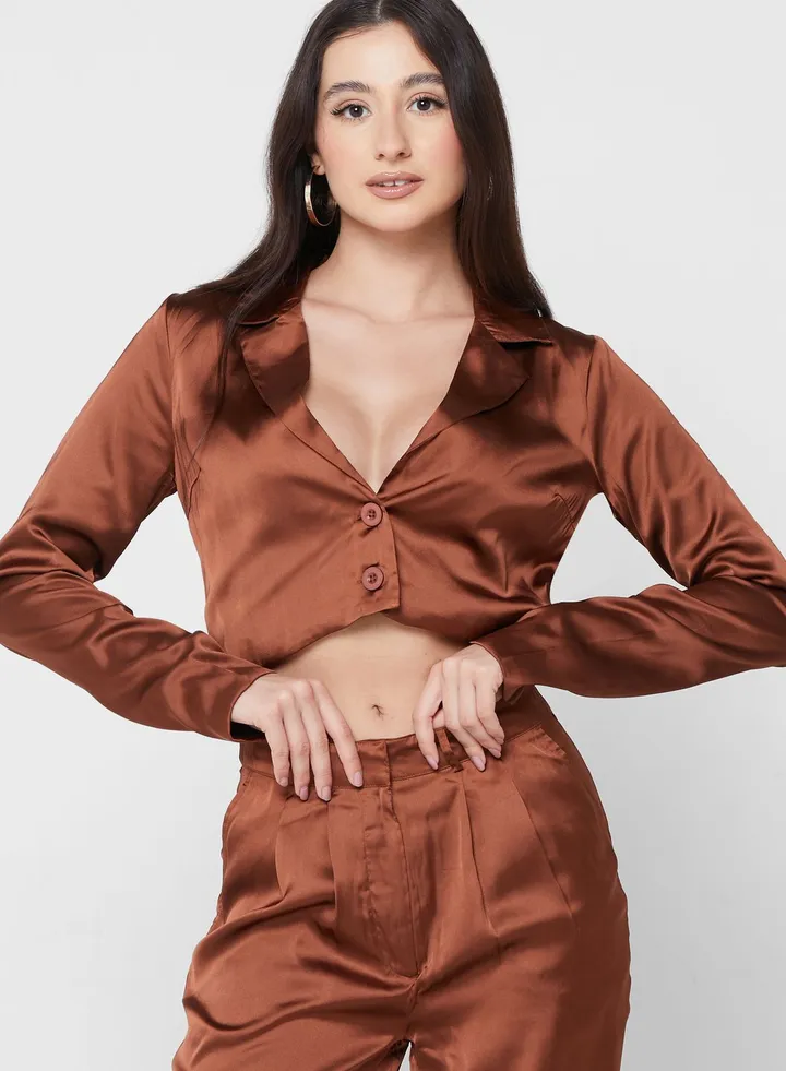 Crop Knitted Blazer