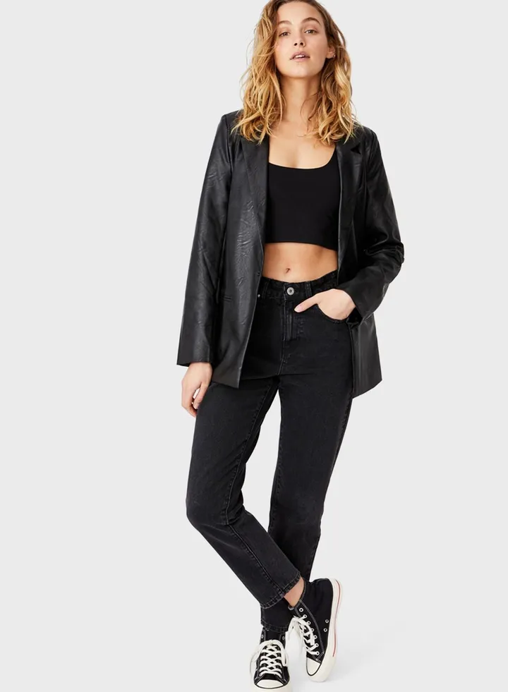 Tailored Pu Blazer