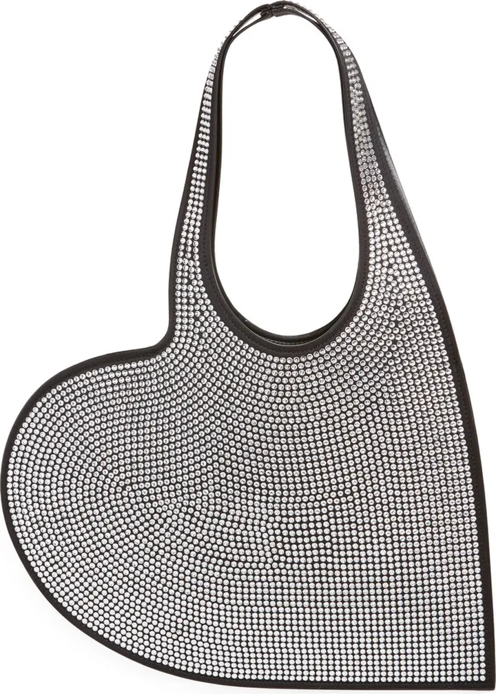 Mini Crystal Embellished Heart Tote