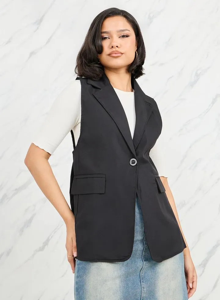 Single Breasted Sleeveless Blazer