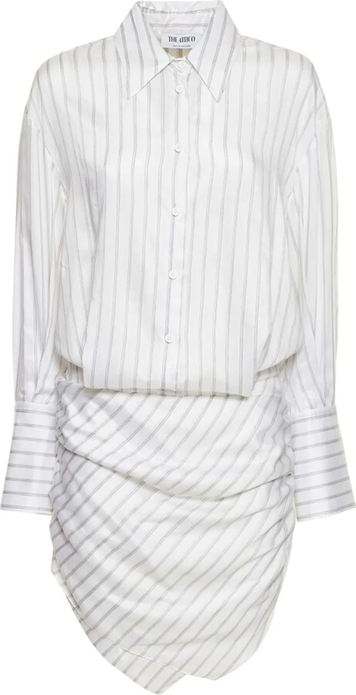 Hatty striped shirt style mini dress