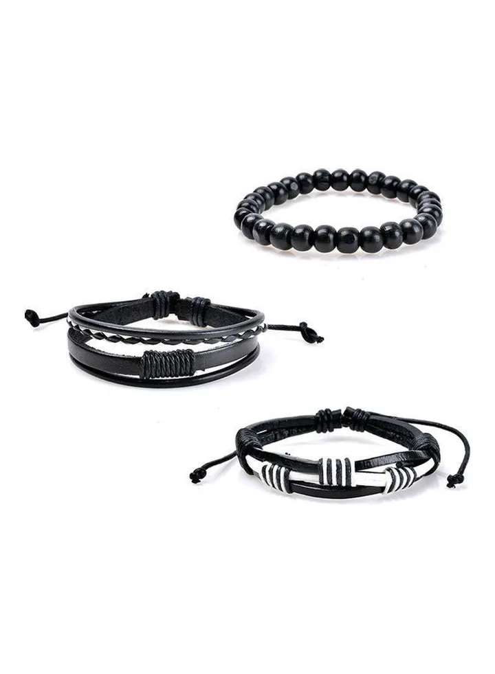 3-Piece Fashionable Beaded Bracelet