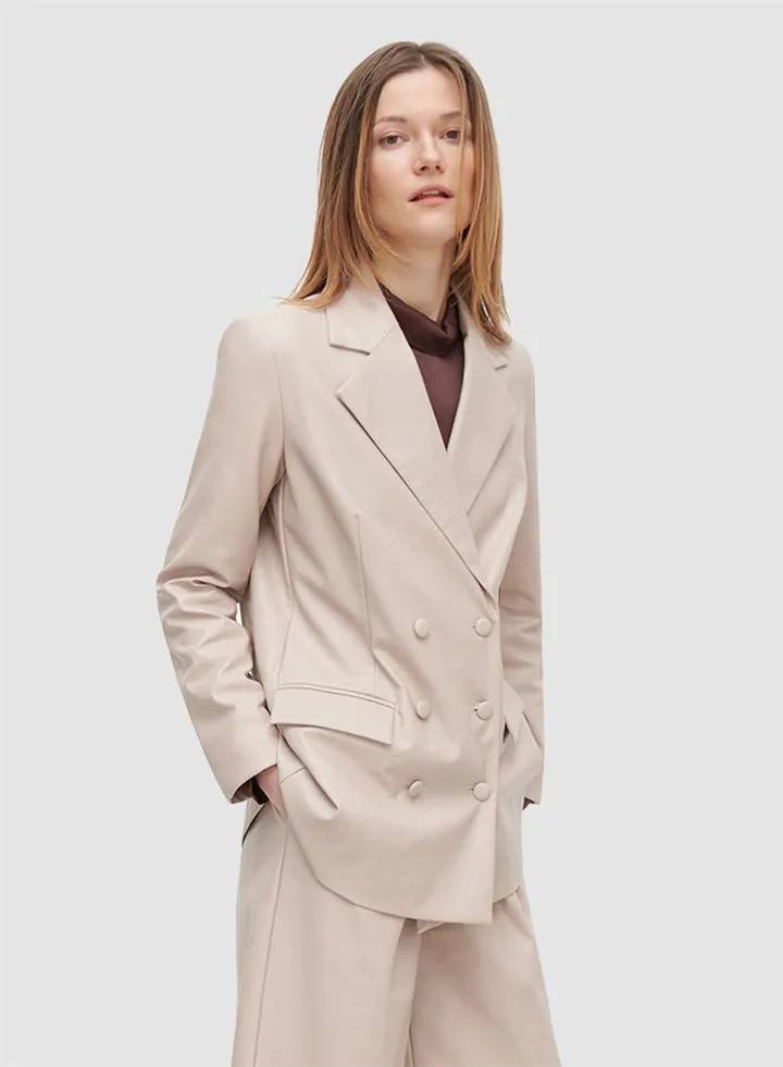 Double Breasted Blazer Beige
