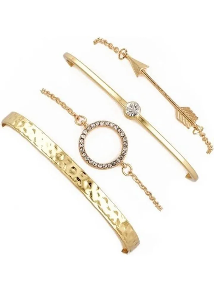 4-Piece Moon Leaf Fashion Bracelets