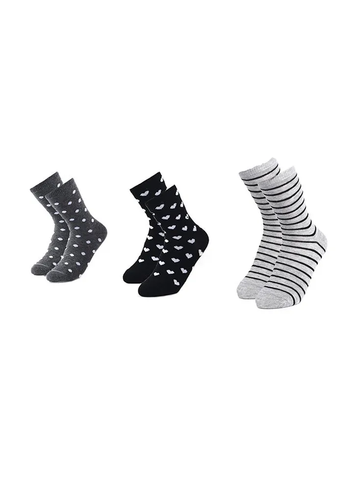 Pack Of 3 Casual Wear Socks Multicolour