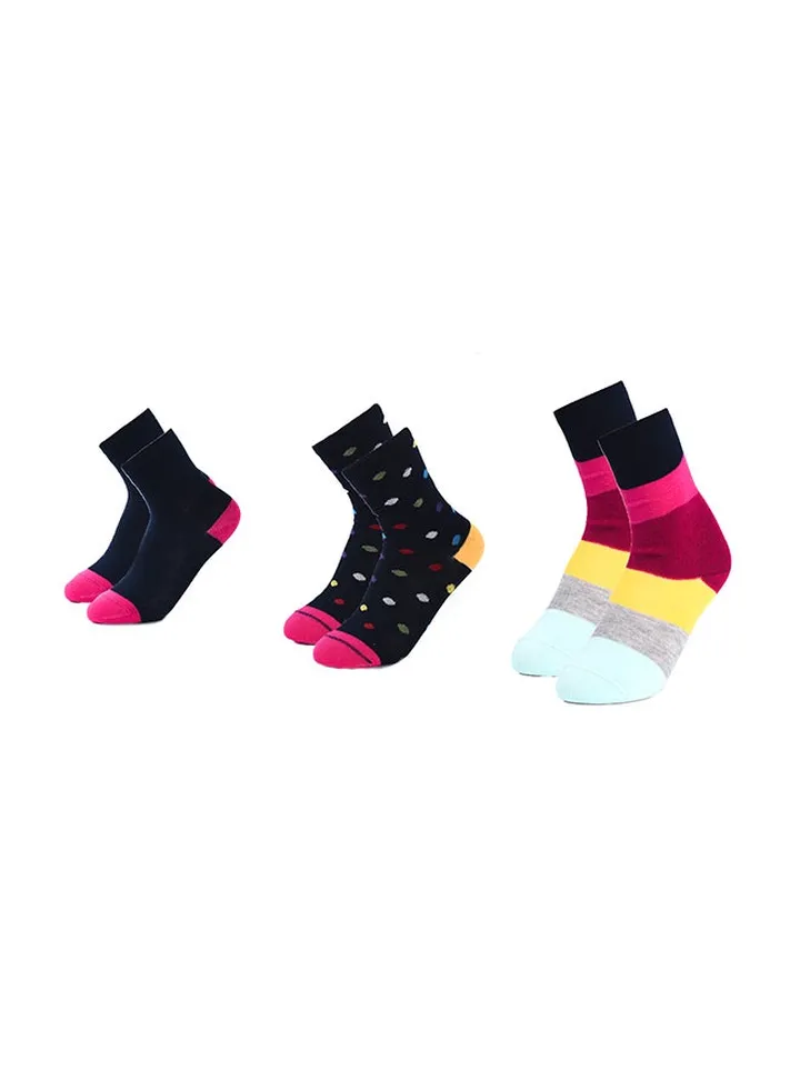Pack Of 3 Casual Wear Socks Multicolour