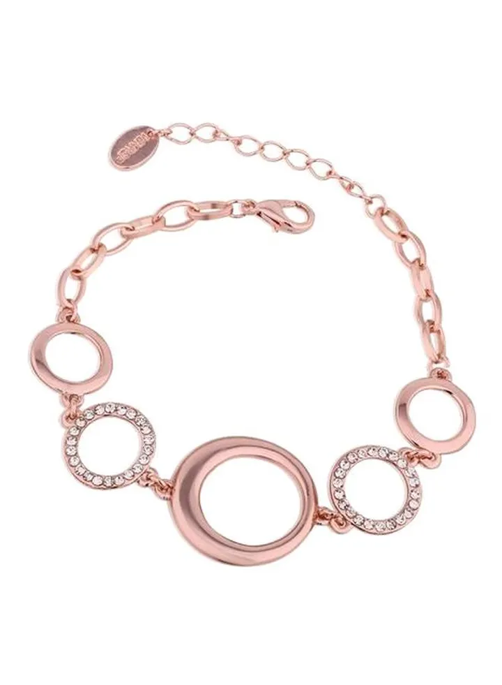 Alloy 18Karat Rose Gold Plated Crystal Studded Bracelet